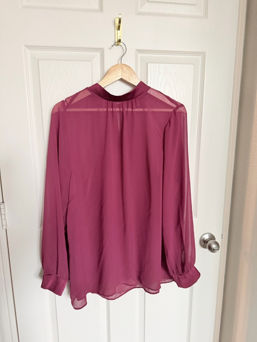 Torrid Sheer Long Sleeve Burgundy or Mauve  Blouse Size ] 2X